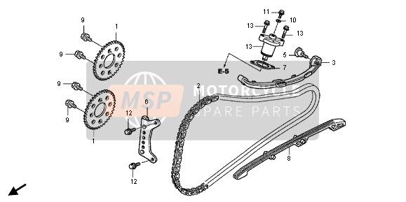 Honda FJS600A 2011 STEUERKETTE & SPANNER für ein 2011 Honda FJS600A